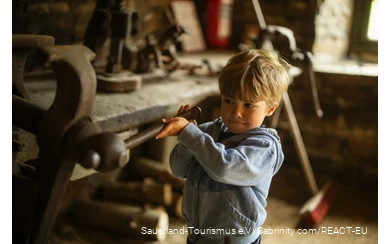 Child playing on a scraper