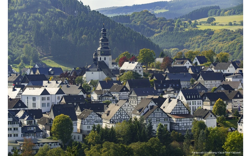 Ortsmitte von Hallenberg mit Fachwerk