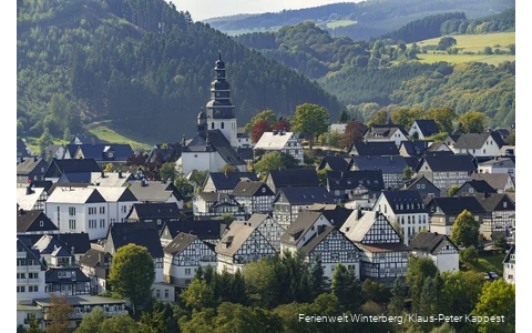 Town center of Hallenberg with half-timbered houses
