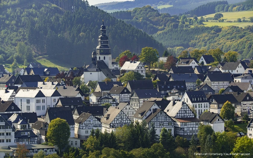 Ortsmitte von Hallenberg mit Fachwerk
