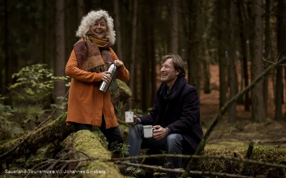 A couple taking a break during an excursion.