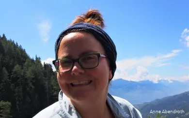 Anne Abendroth on one of her travels.