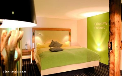 Uitzicht op de kamer in het Flair Hotel Nieder