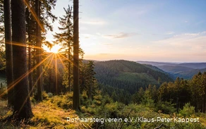 Geweldig uitzicht over de vallei op de Rothaarsteig.