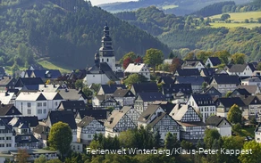 Town center of Hallenberg with half-timbered houses