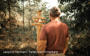 Wanderer auf Weg in Hallenberg