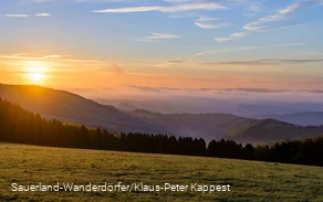 Wide landscape in Medebach with great light mood.