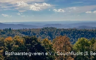 Aussicht von der Ginsburg über die herbstliche Landschaft