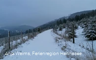 Bestwiger Panoramaweg bei Ostwig im Schnee