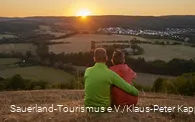 Sonnenuntergang auf der Sauerland-Waldroute