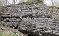 Klettern im Klettergebiet "Hülloch" in Kierspe