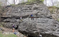 Klettern im Klettergebiet "Hülloch" in Kierspe