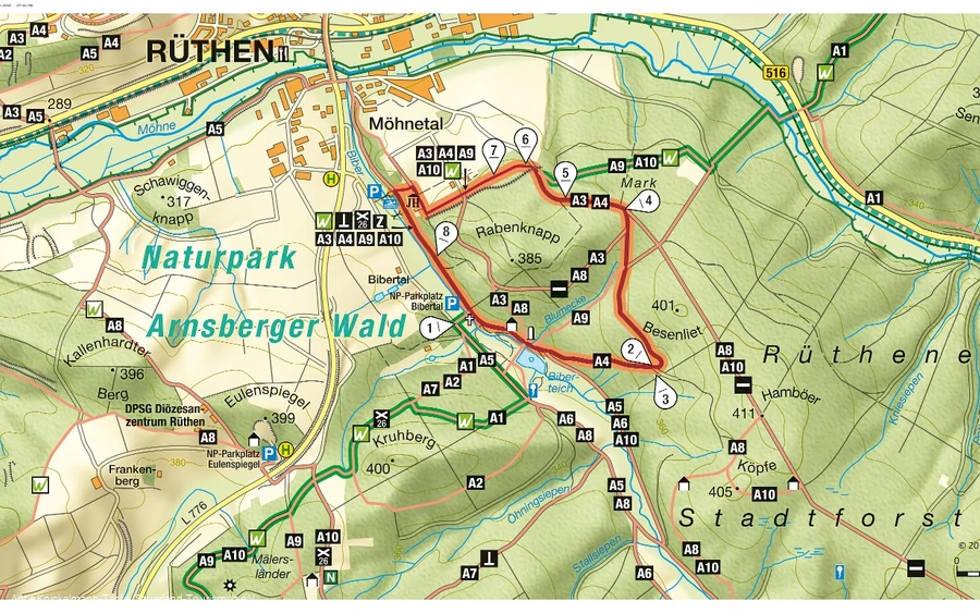 Kartenausschnitt Route