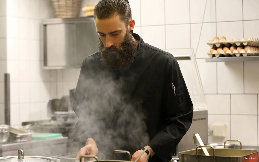 Chef Daniel Braun in action.