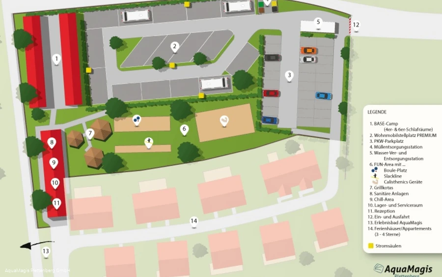 AquaMagis Wohnmobilstellplatz PREMIUM Lageplan