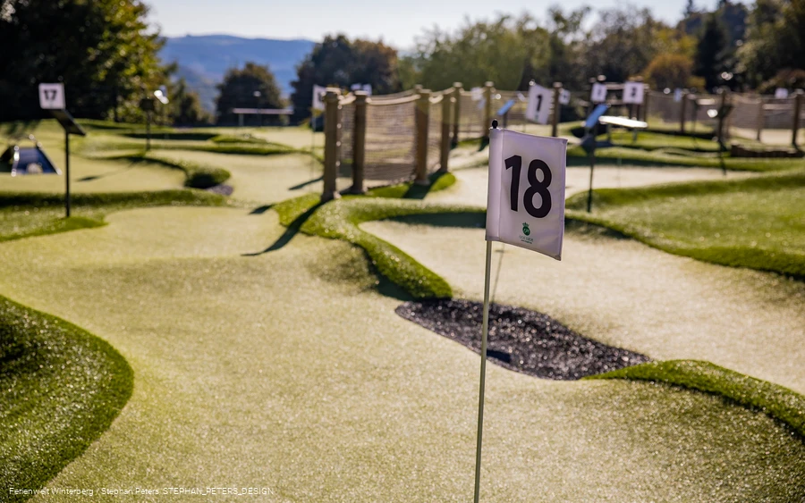 Bahn Nummer 18 auf dem Minigolfplatz am Erlebnisberg Kappe.