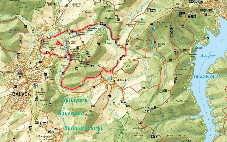 Wanderwegenetz an der Luisenhütte Wanderwegenetz an der Luisenhütte