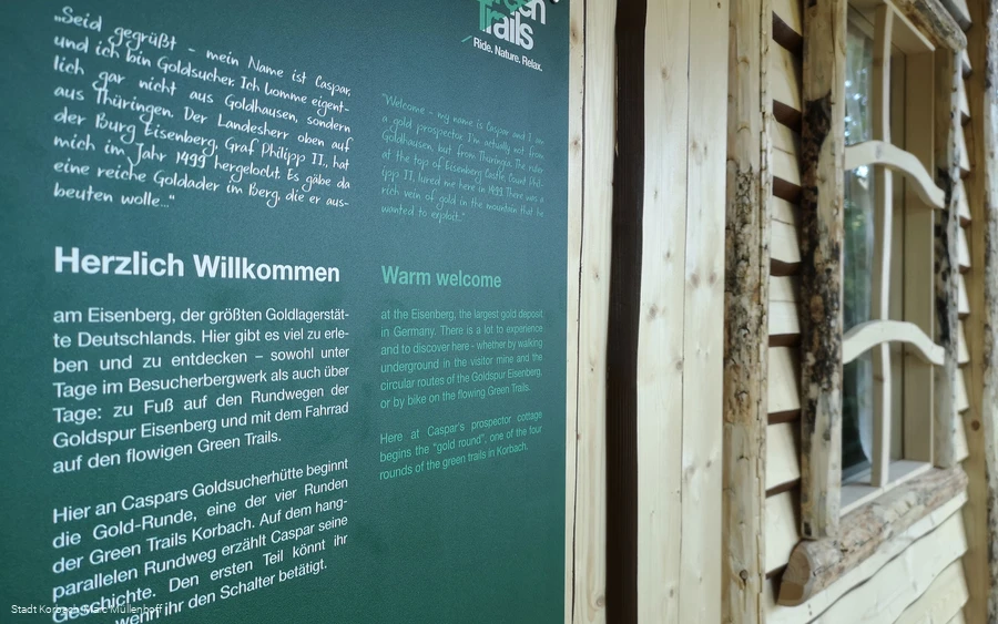 Greentrails Eingangstafel Goldsucherhuette