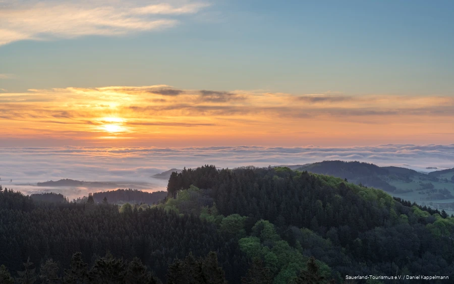 Blick vom Bollerberg bei Hesborn über die umliegende Landschaft.