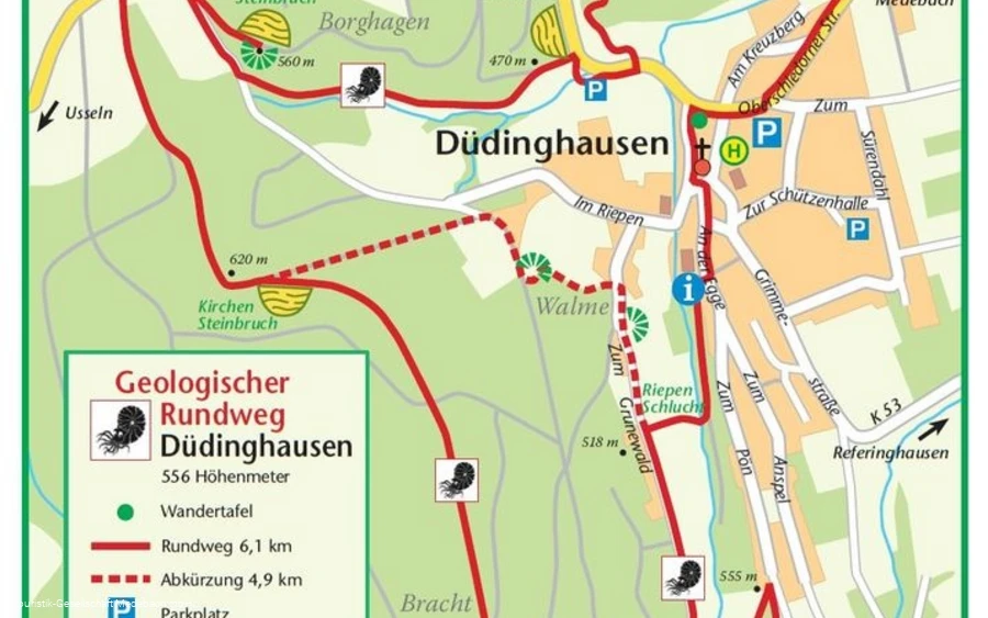 Karte Geologischer Rundweg Düdinghausen Karte Geologischer Rundweg Düdinghausen