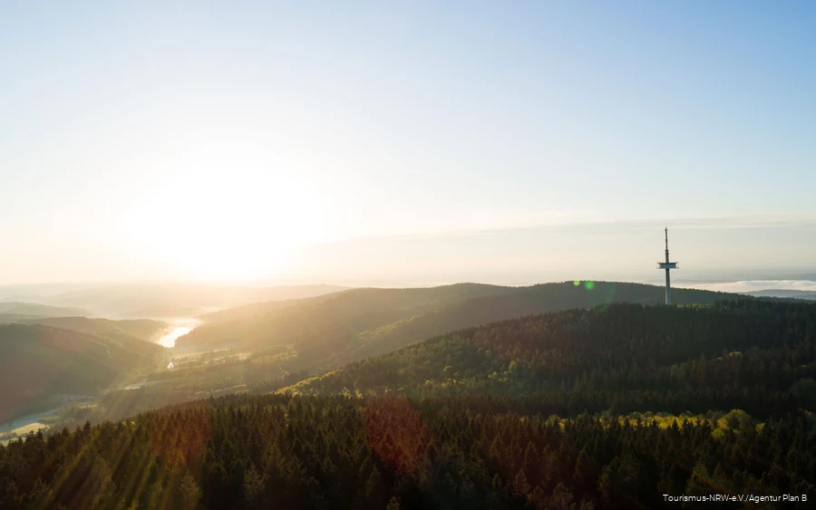 Wide view over the Ebbegebirge near Meinerzhagen.