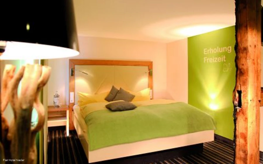 Uitzicht op de kamer in het Flair Hotel Nieder