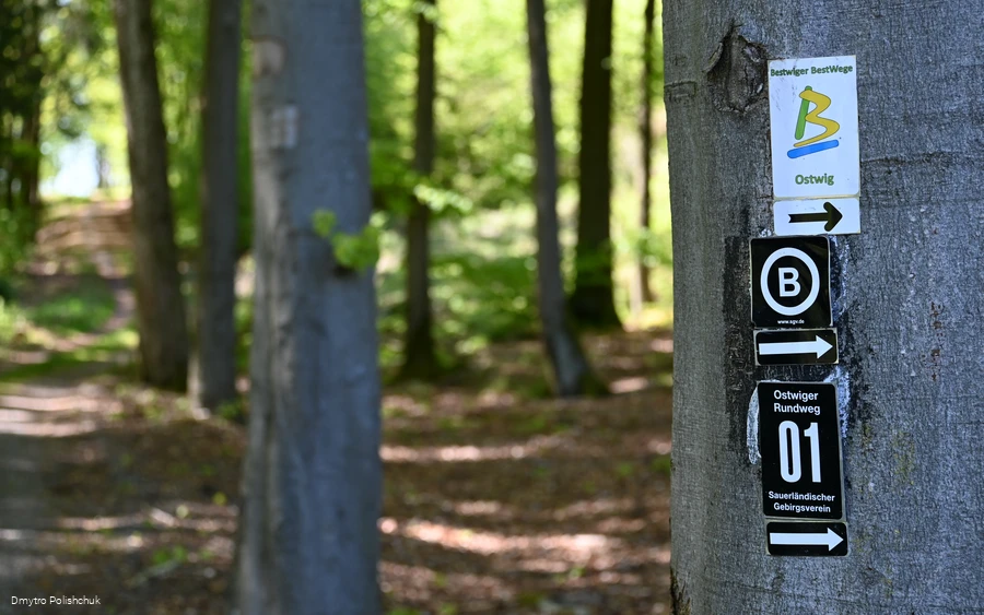 Wegweiser Bestwiger BestWeg Ostwig in Richtung des Steinberges