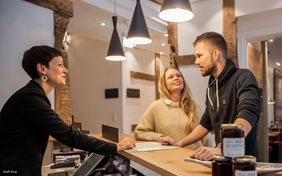 Check in at the Hotel Hessenhof.