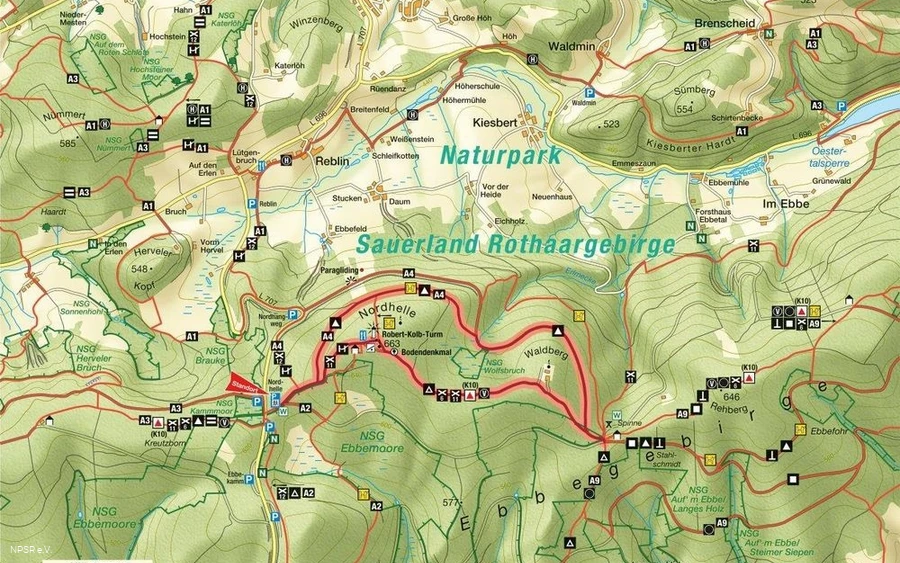 Wanderkarte mit Tourentip "Rund um den Wallbe Wanderkarte mit Tourentip "Rund um den Wallbe