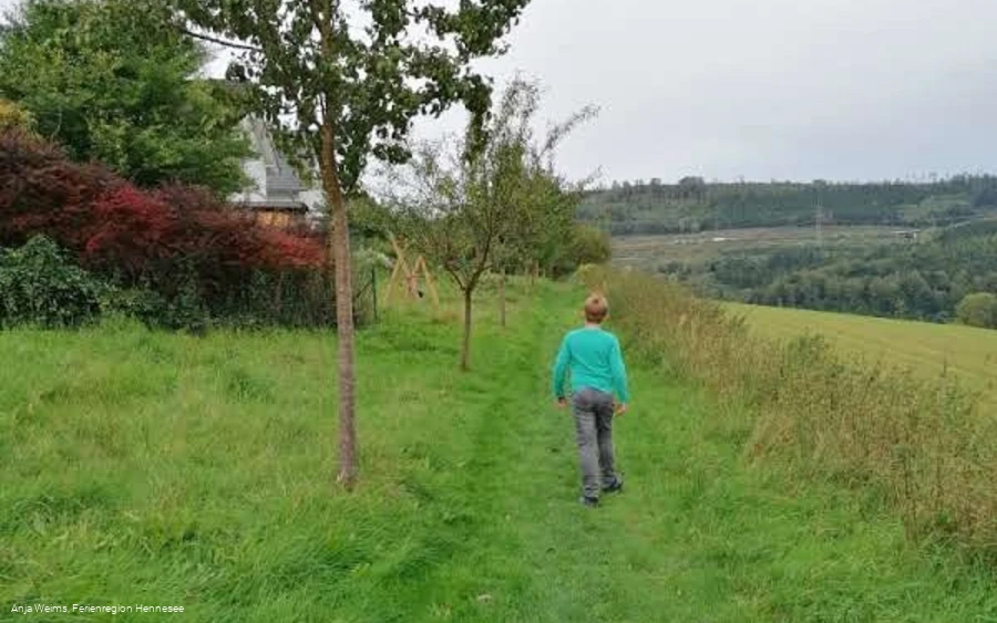 Schaukelweg Ostwig, über einen Wiesenweg