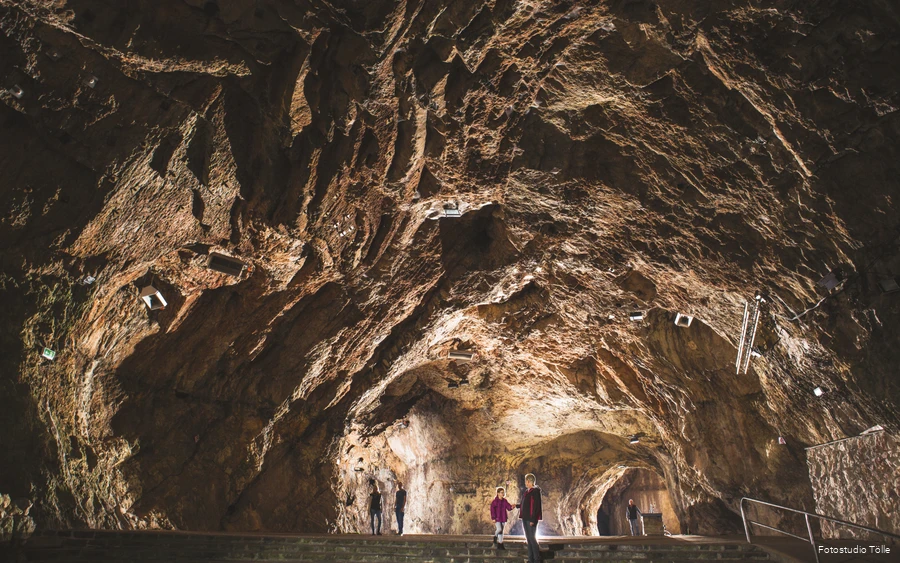 Family in the Balver Höhle cave