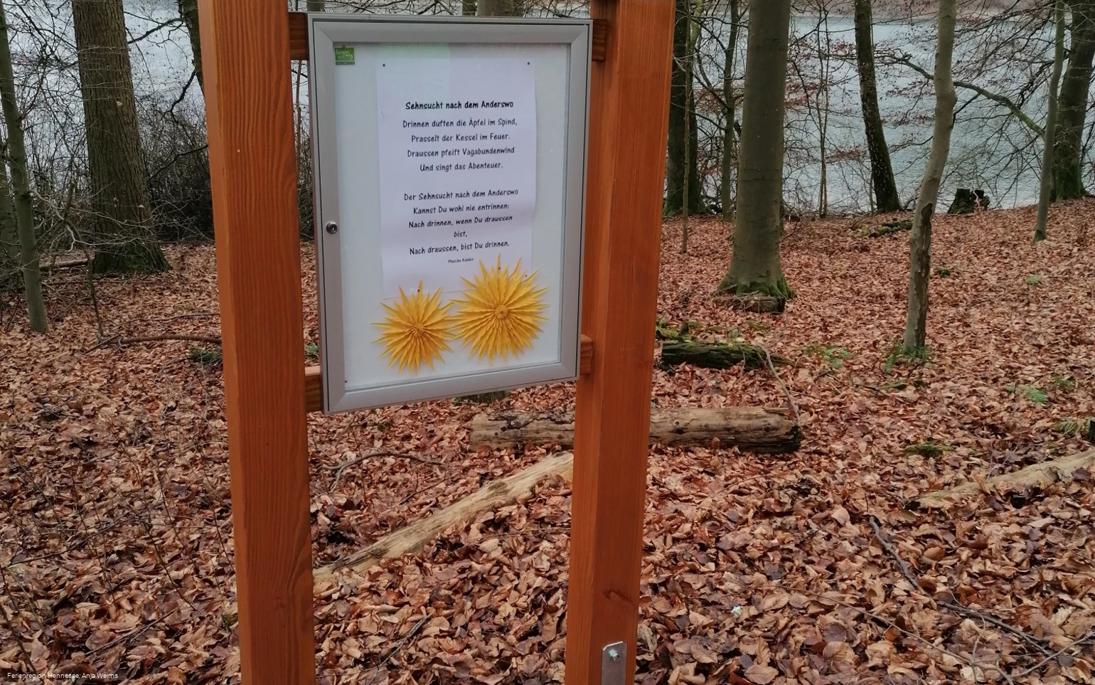 Eine der 12 Stationen am Wogenweg am Hennesee