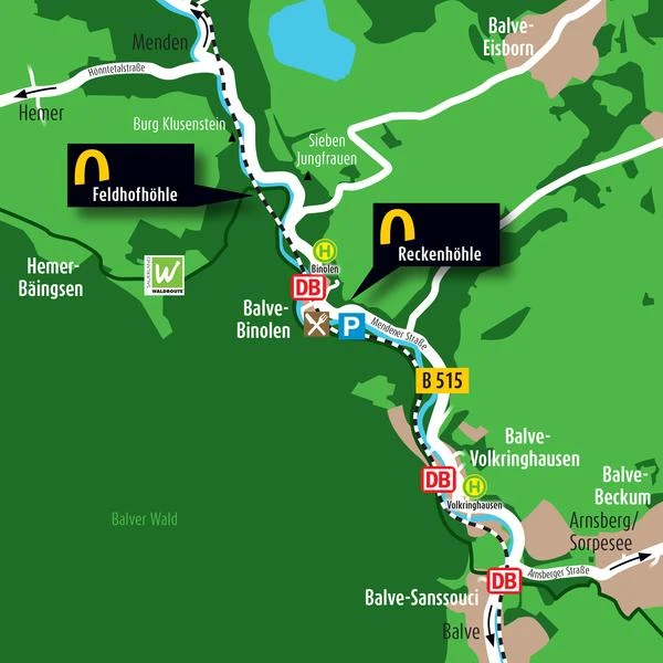 Map with Reckenhöhle
