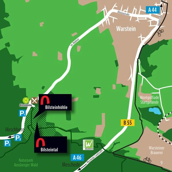 Map with the Bilstein Cave