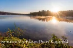 Sunrise at Hevesee in the Arnsberg Forest Nature Park.