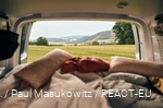 View from a van into the vast landscape.
