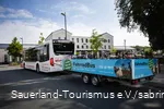 The fully loaded bicycle bus at Soest station.