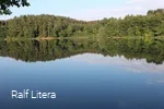 The calm Sorpesee in the morning.