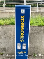 E- Auto Ladesäule an der Staumauer