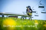 A father rides with his daughter in the Herrloh Blitz in Winterberg.