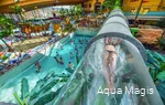 View from above into the Aqua Magis adventure pool with slide.