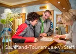 Ontvangst bij de receptie van Hotel Haus Wiesengrund.