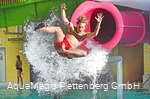 A young man is catapulted out of the Pink Jump.