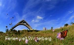 St.-Georg-Skisprungschanze bei blauem Himmel