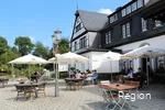 Gastronomy in front of the Kulturbahnhof in Halver.